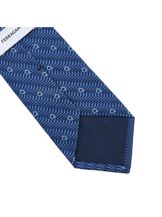 Ferragamo Men's Gancini Silk Tie 35 0887 F MARINE 0762111 - SALVATORE FERRAGAMO - BALAAN 6