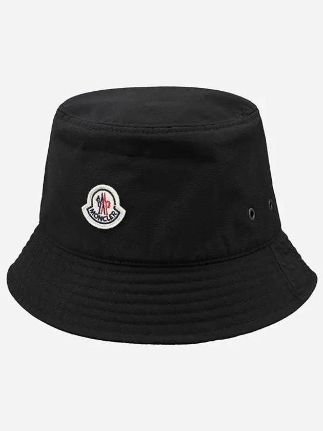 3B00052 57843 999 Logo Patch Bucket Hat Black 1063457 - MONCLER - BALAAN 1