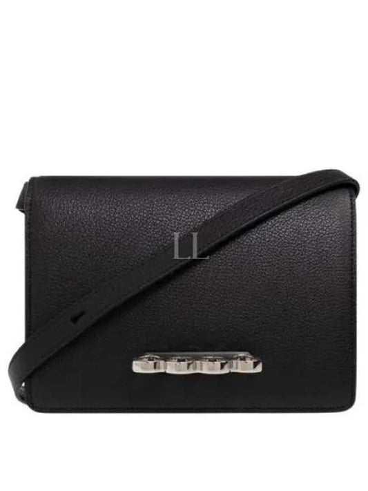 4-Ring Leather Clutch Bag Black - ALEXANDER MCQUEEN - BALAAN 2