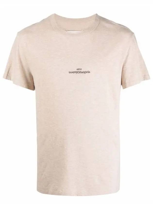 Reverse Logo Short Sleeve T-Shirt Beige - MAISON MARGIELA - BALAAN 3