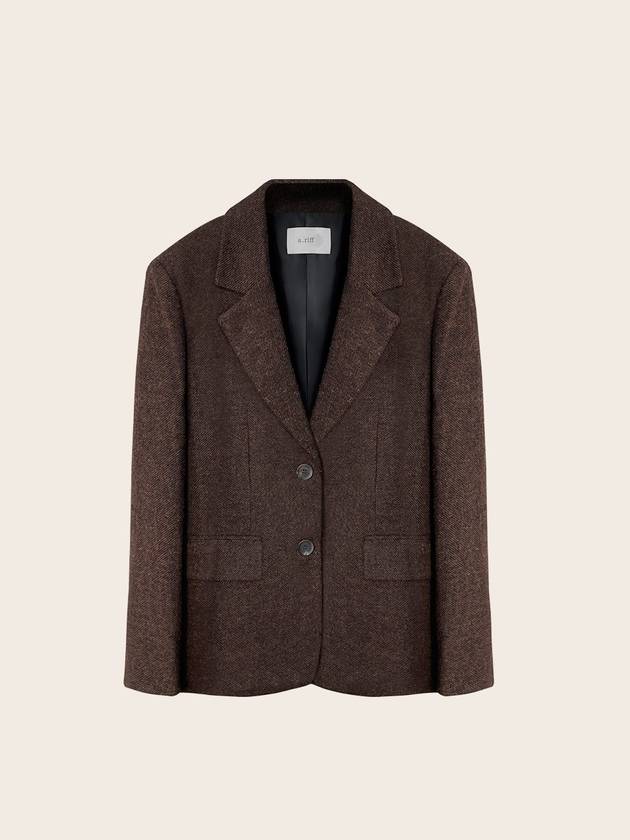 Classic herringbone wool jacketDARK BROWN - ARIFF - BALAAN 2