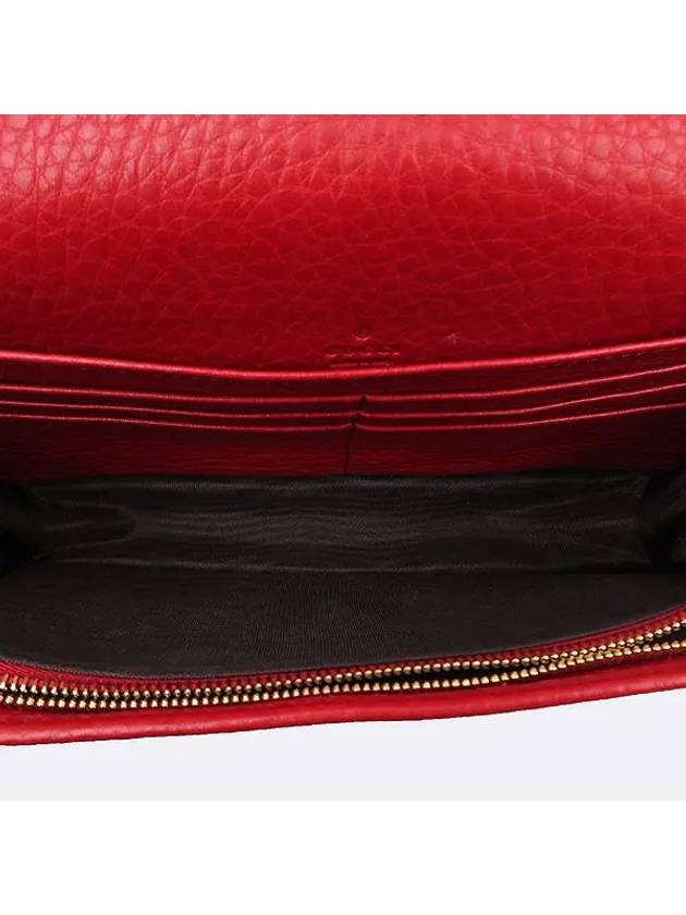 407041 Red color leather GG Soho clutch and chain shoulder bag - GUCCI - BALAAN 6