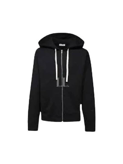 Women's Logo Cotton Zip Up Hoodie Black - JIL SANDER - BALAAN 2