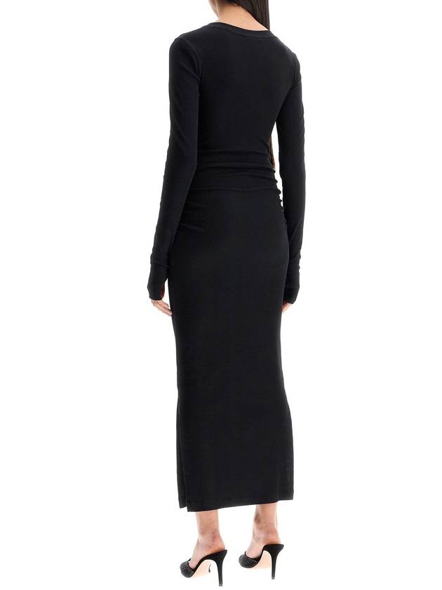 long ribbed jersey dress with nine words - GANNI - BALAAN 3