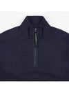 Diagonal Raised Fleece Quarter Zip-Up Sweatshirt Navy - CP COMPANY - BALAAN 4