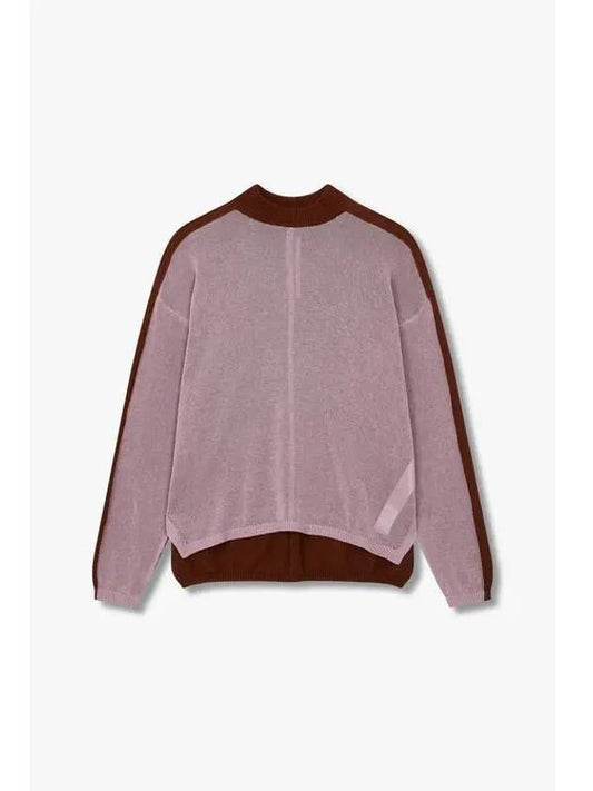 WOMEN Color Block Cotton Crew Neck Knit Pink - RICK OWENS - BALAAN 1