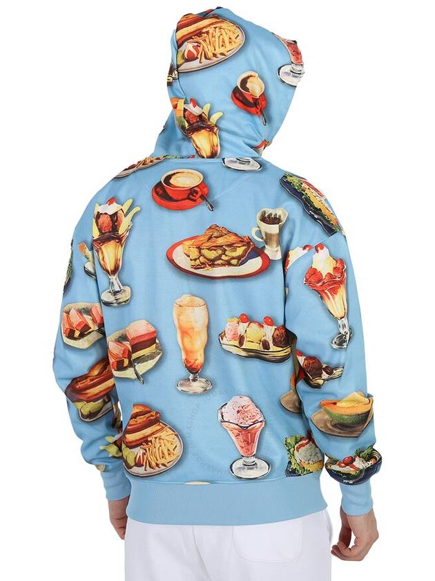 Moschino Blue Fantasy Food Print Cotton-Blend Hoodie, Brand Size 44 (US Size 34) - MOSCHINO - BALAAN 3