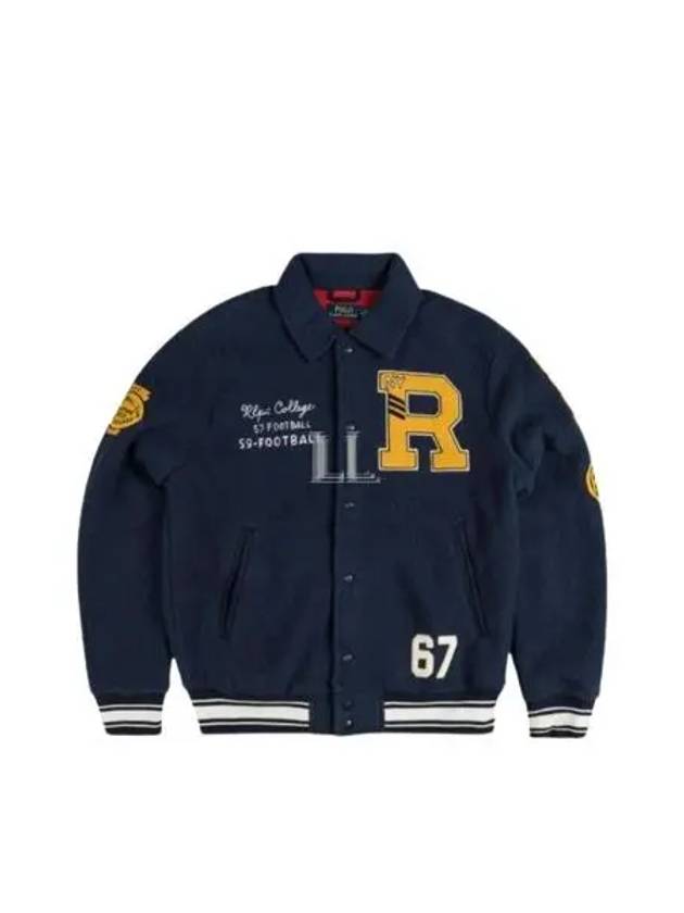 Patch Detail Bomber Jacket Navy - POLO RALPH LAUREN - BALAAN 2