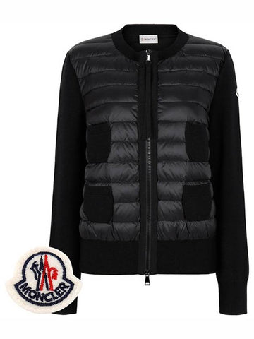 black knit mix down zip up 9B51000 A9018 999 00392 - MONCLER - BALAAN 1