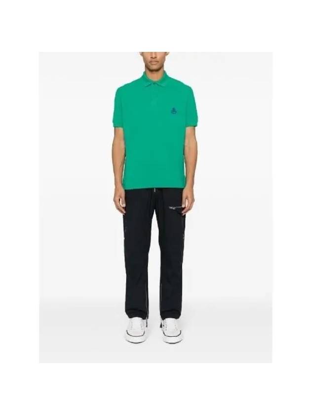 Afko Logo Cotton Polo Shirt Green - ISABEL MARANT - BALAAN 3