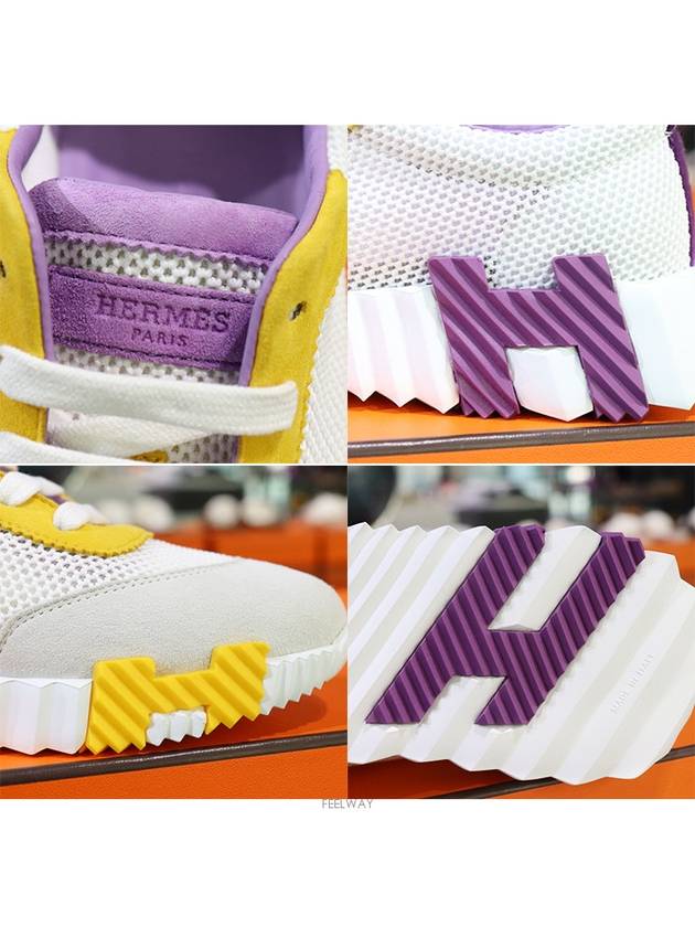 Bouncing Mesh Low Top Sneakers White Purple - HERMES - BALAAN 6