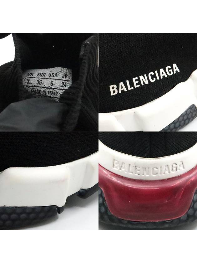 Women s Balenciaga 607543 Black White Knit Speedrunner Sneakers 36 gt Gangbuk used luxury goods - BALENCIAGA - BALAAN 8