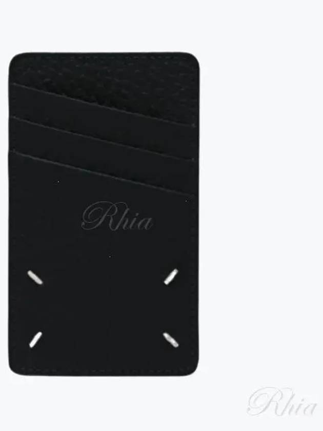 4 Stitch Leather Card Wallet Black - MAISON MARGIELA - BALAAN 2