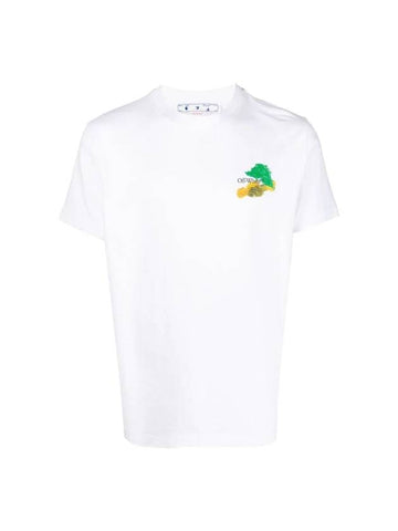 Brush Arrow Logo Print Short Sleeve T-Shirt White - OFF WHITE - BALAAN 1