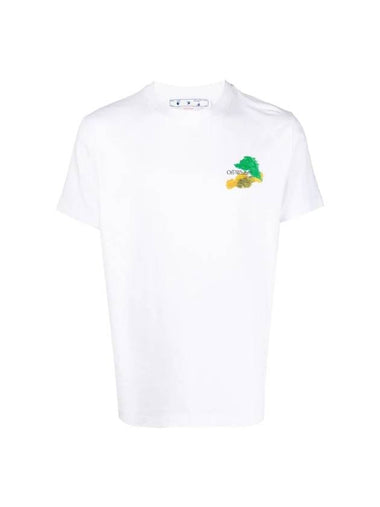 Brush Arrow Logo Print Short Sleeve T-Shirt White - OFF WHITE - BALAAN 1