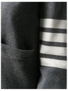 Cotton 4-Bar Milano Classic V-Neck Cardigan Medium Grey - THOM BROWNE - BALAAN 4