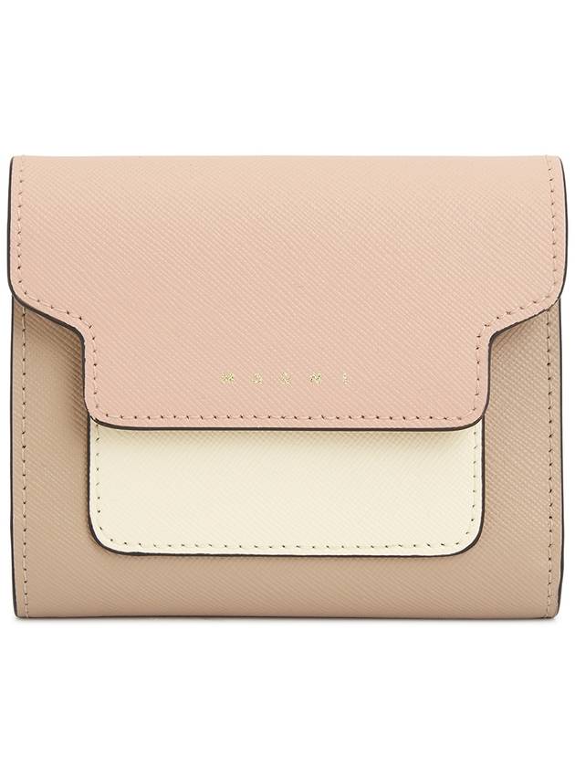 Saffiano Tri-Fold Half Wallet Pink - MARNI - BALAAN 2