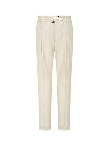 City village big sale 10% e-point men's striped pattern banding pants beige - BRUNELLO CUCINELLI - BALAAN 1