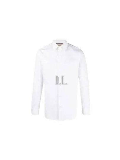 Double G Cotton Silk Long Sleeve Shirt White - GUCCI - BALAAN 2