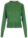 Bea Embroid Logo Cotton Cardigan Green - VIVIENNE WESTWOOD - BALAAN.