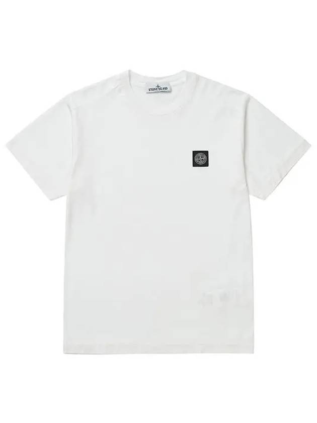 Slimfit Cotton Jersey Short Sleeve T-shirt White - STONE ISLAND - BALAAN 3