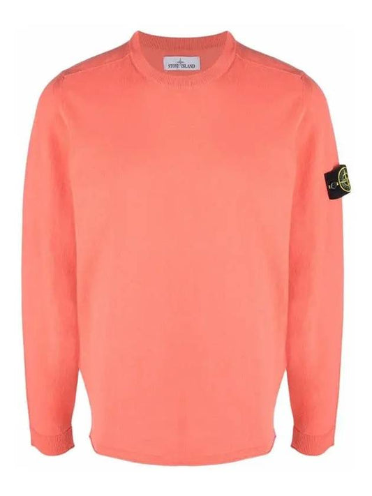 Wappen Patch Crew Neck Knit Top Orange - STONE ISLAND - BALAAN 2