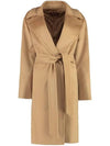 Women's Tigre Wool Wrap Single Coat Camel - MAX MARA - BALAAN 3