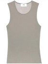 Ride Ribbed Long Tank Sleeveless Navy - AMI - BALAAN 2