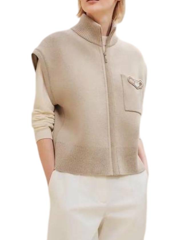 Effet Kaleidoscope Zip-Up Jacket Beige Glaze - HERMES - BALAAN 1