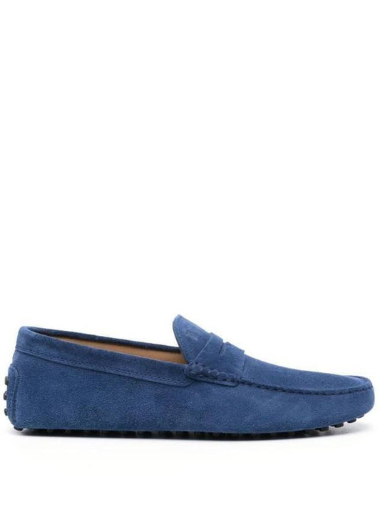 Men's Suede Gommino Driving Shoes Blue - TOD'S - BALAAN 1