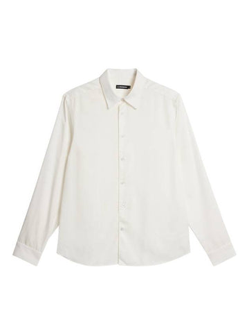 Comfort Tencel Slim Long Sleeve Shirt Cloud White - J.LINDEBERG - BALAAN 1