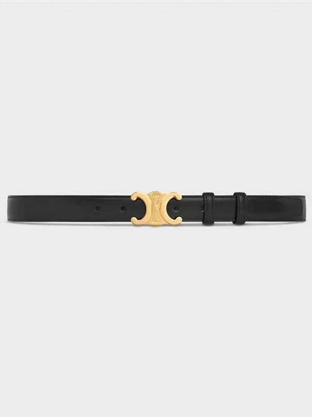 Triomphe Taurillon Medium Leather Belt Black - CELINE - BALAAN 2