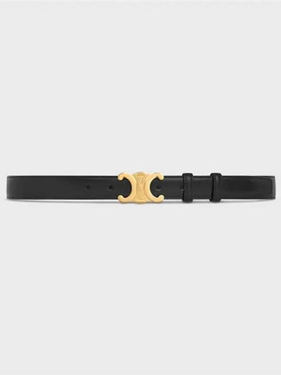 Triomphe Taurillon Medium Leather Belt Black - CELINE - BALAAN 2