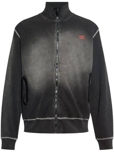 S Wafy Jumper Zip-Up Jacket Black - DIESEL - BALAAN 1