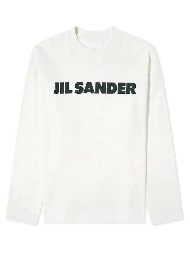 Logo Print Cotton Long Sleeve T-Shirt White - JIL SANDER - BALAAN 3