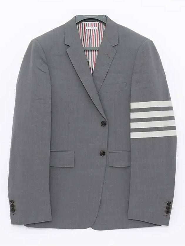 Plain Weave Suiting 4 Bar Classic Sport Jacket Medium Grey - THOM BROWNE - BALAAN 3