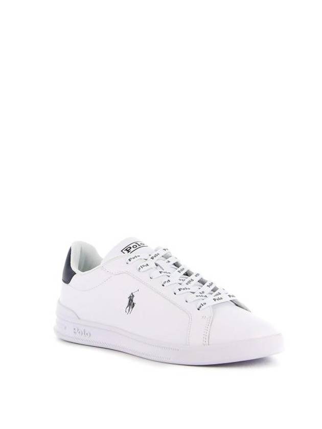 Logo Leather Low Top Sneakers Navy Tab White - POLO RALPH LAUREN - BALAAN 3