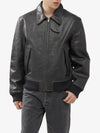 Helmut Lang Refurbished Leather Bomber Jacket Faded Black N06HM107001 - HELMUT LANG - BALAAN 1