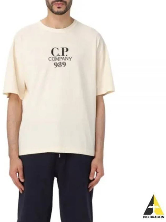 Short Sleeve T-Shirt 16CMTS231A005697G 402 Yellow Cream - CP COMPANY - BALAAN 2