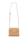 Manhattan Mini Embossed Gold-Tone Logo Leather Cross Bag Beige - SAINT LAURENT - BALAAN 2