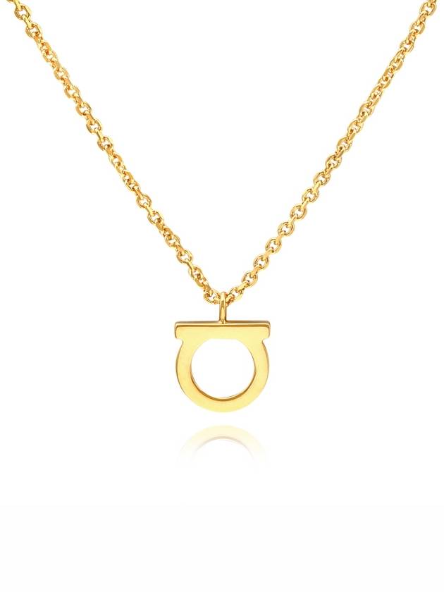 Gancini Large Necklace Brass & Gold - SALVATORE FERRAGAMO - BALAAN 3