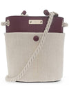 Key Small Linen Leather Bucket Bag Burgundy Beige - CHLOE - BALAAN 1