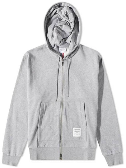 Center Back Stripe Cotton Zip Up Hoodie Light Grey - THOM BROWNE - BALAAN 2