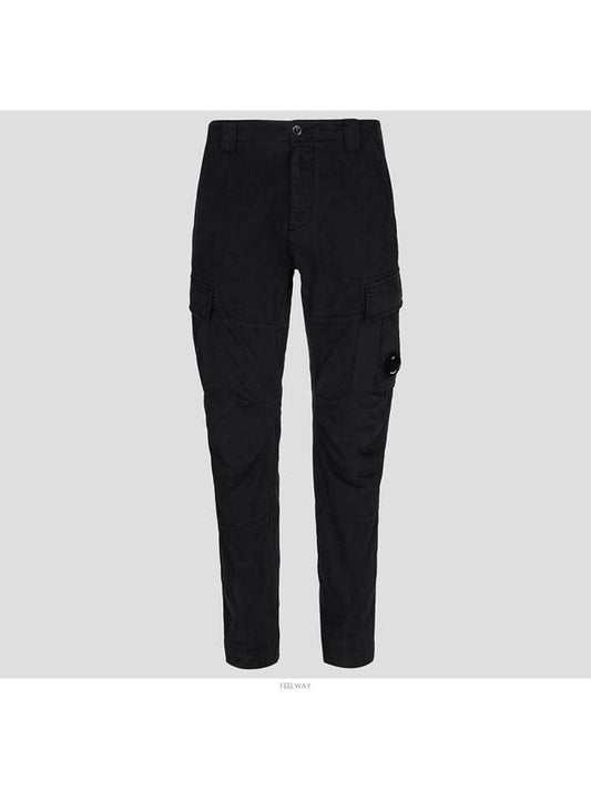 Men's Stretch Satin Lens Wappen Cargo Straight Pants Black - CP COMPANY - BALAAN 2