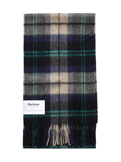 Wool Cashmere Tartan Check Muffler Green - BARBOUR - BALAAN 2