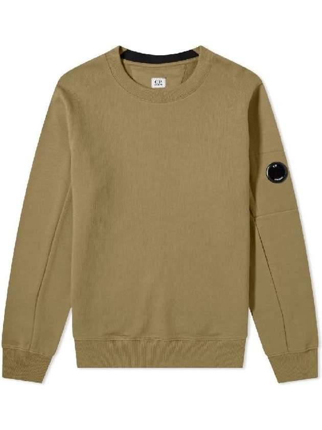 Diagonal Raised Fleece Lens Crew Cotton Sweatshirt Olive - CP COMPANY - BALAAN 1