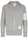 Engineered 4 Bar Diagonal Zip Up Hoodie Light Grey - THOM BROWNE - BALAAN 2