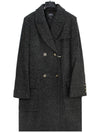 GINA Herringbone Wool Double Coat Dark Gray - A.P.C. - BALAAN.