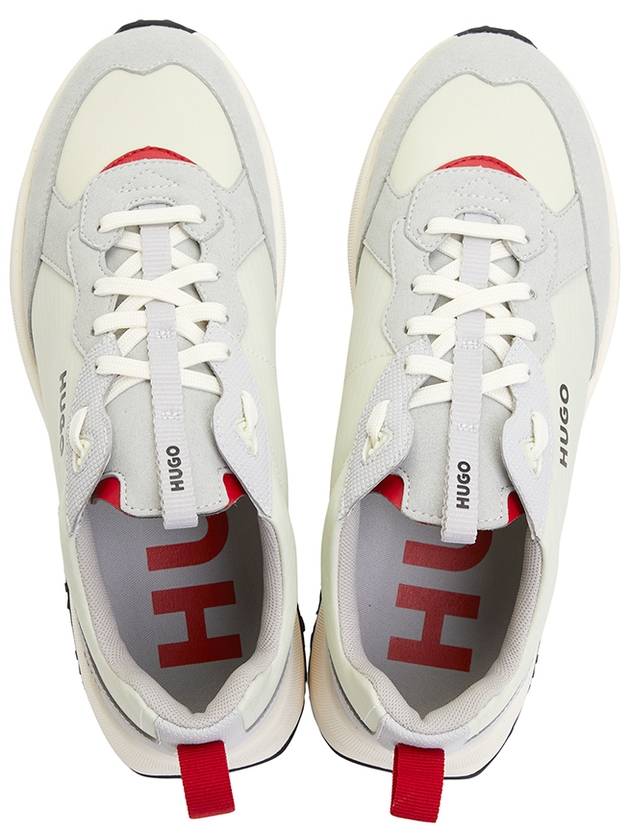 Men's Logo Suede Low Top Sneakers Ivory - HUGO BOSS - BALAAN 3