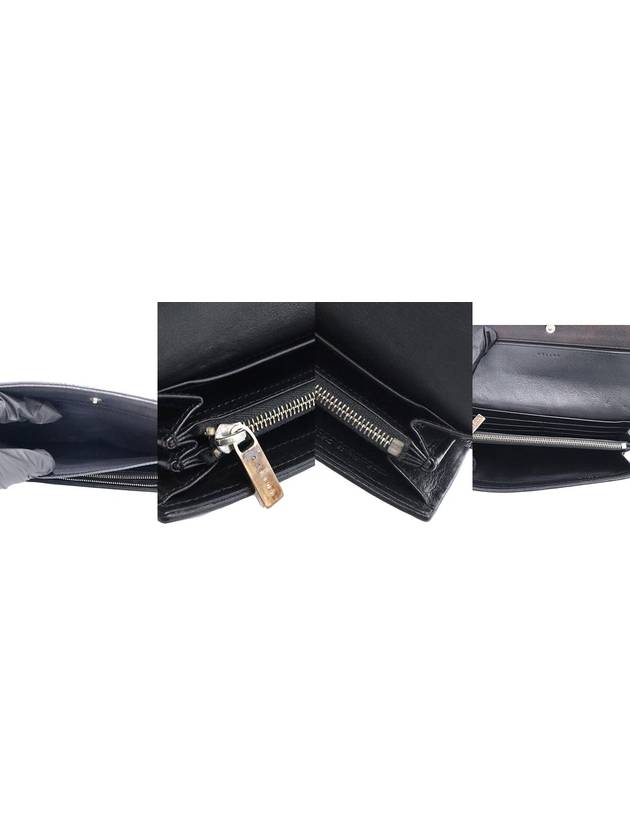 Women s Celine Black Triope Canvas Leather Trimmed Large Long Wallet gt Gangbuk used luxury goods - CELINE - BALAAN 10